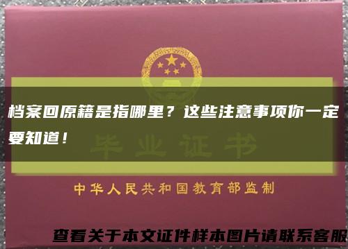 档案回原籍是指哪里？这些注意事项你一定要知道！缩略图