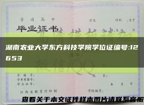 湖南农业大学东方科技学院学位证编号:12653缩略图