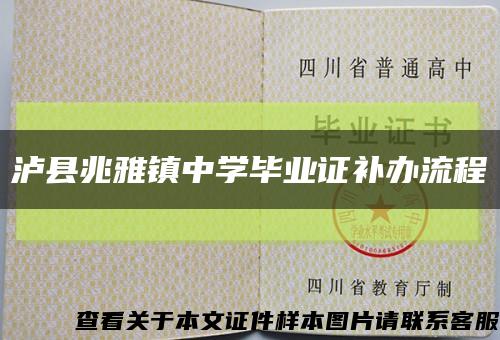 泸县兆雅镇中学毕业证补办流程缩略图