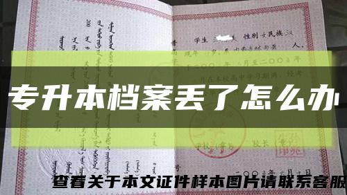 专升本档案丢了怎么办缩略图