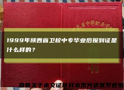 1999年陕西省卫校中专毕业后报到证是什么样的？缩略图