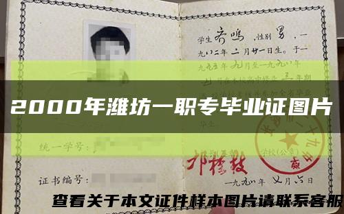 2000年潍坊一职专毕业证图片缩略图