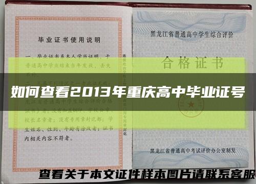 如何查看2013年重庆高中毕业证号缩略图