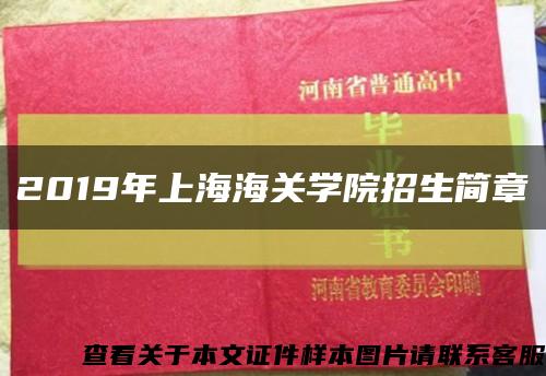2019年上海海关学院招生简章缩略图