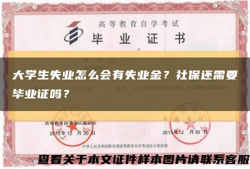 大学生失业怎么会有失业金？社保还需要毕业证吗？缩略图