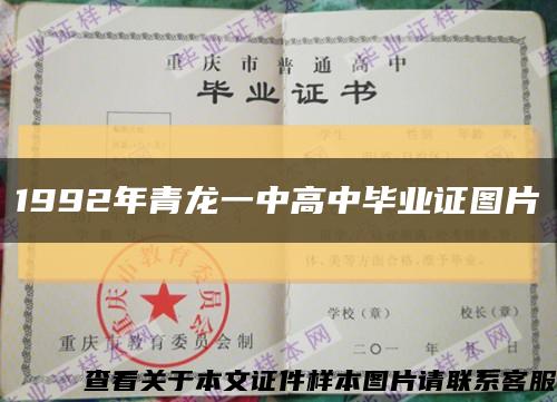 1992年青龙一中高中毕业证图片缩略图