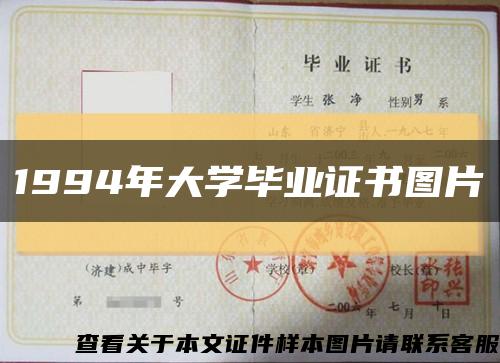 1994年大学毕业证书图片缩略图