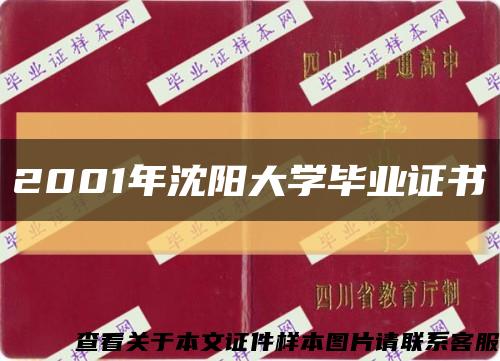 2001年沈阳大学毕业证书缩略图