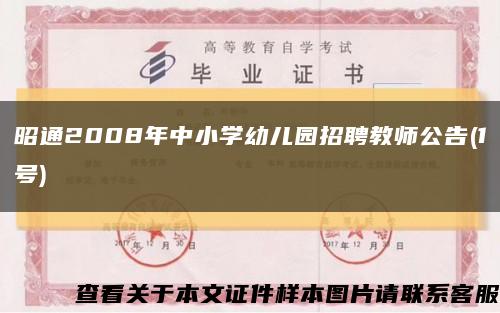 昭通2008年中小学幼儿园招聘教师公告(1号)缩略图