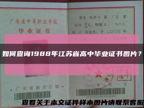 如何查询1988年江苏省高中毕业证书图片？缩略图