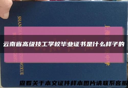 云南省高级技工学校毕业证书是什么样子的缩略图