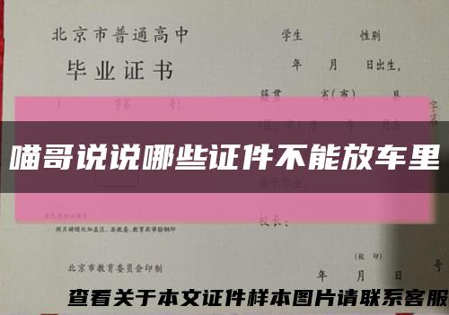 喵哥说说哪些证件不能放车里缩略图