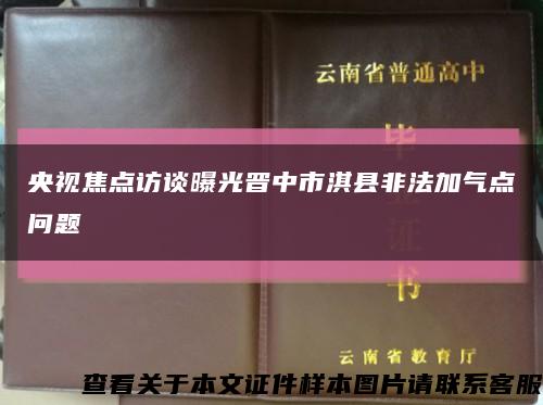 央视焦点访谈曝光晋中市淇县非法加气点问题缩略图