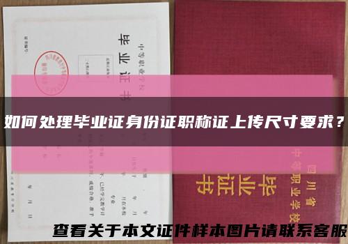 如何处理毕业证身份证职称证上传尺寸要求？缩略图