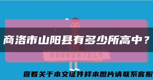 商洛市山阳县有多少所高中？缩略图