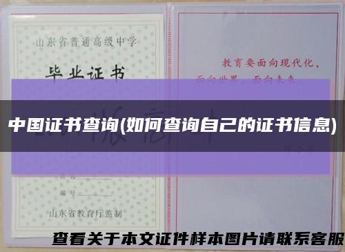中国证书查询(如何查询自己的证书信息)缩略图