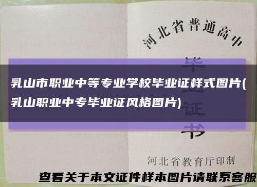 乳山市职业中等专业学校毕业证样式图片(乳山职业中专毕业证风格图片)缩略图