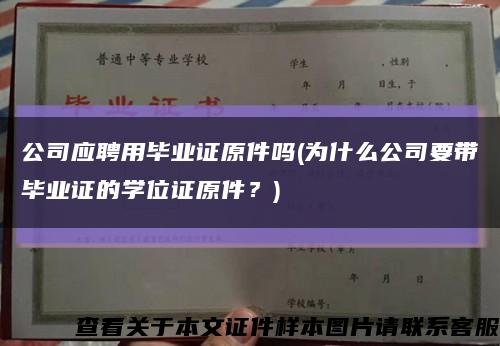 公司应聘用毕业证原件吗(为什么公司要带毕业证的学位证原件？)缩略图