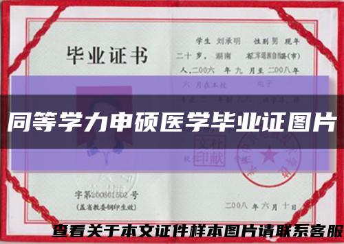 同等学力申硕医学毕业证图片缩略图