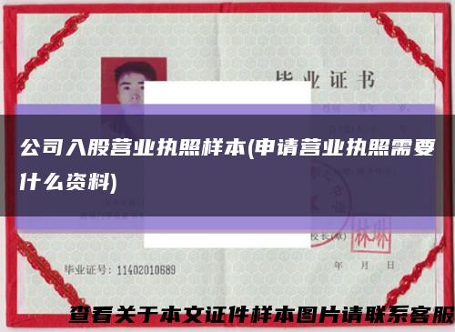 公司入股营业执照样本(申请营业执照需要什么资料)缩略图