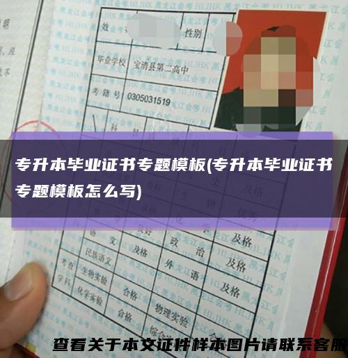 专升本毕业证书专题模板(专升本毕业证书专题模板怎么写)缩略图