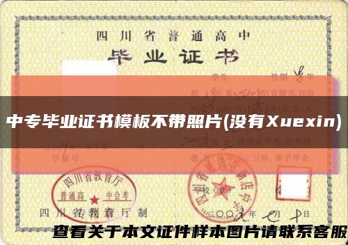 中专毕业证书模板不带照片(没有Xuexin)缩略图