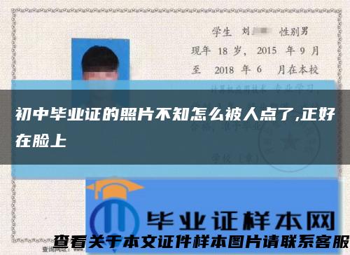 初中毕业证的照片不知怎么被人点了,正好在脸上缩略图