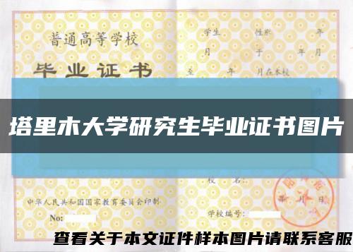 塔里木大学研究生毕业证书图片缩略图