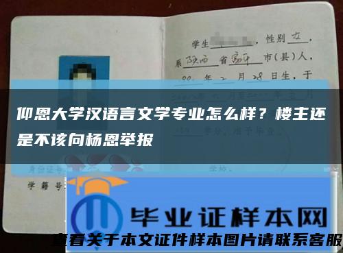 仰恩大学汉语言文学专业怎么样？楼主还是不该向杨恩举报缩略图