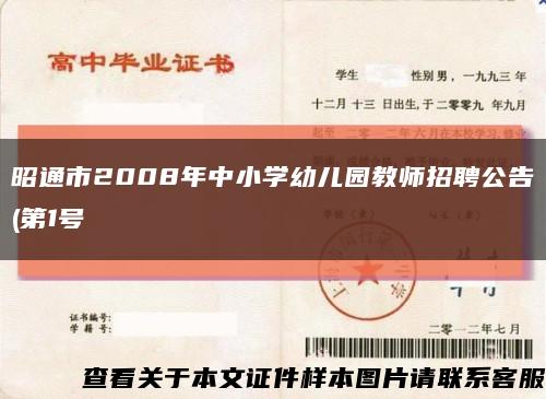 昭通市2008年中小学幼儿园教师招聘公告(第1号缩略图