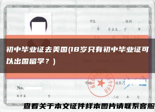 初中毕业证去美国(18岁只有初中毕业证可以出国留学？)缩略图
