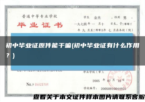 初中毕业证原件能干嘛(初中毕业证有什么作用？)缩略图