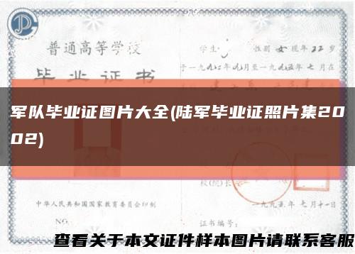 军队毕业证图片大全(陆军毕业证照片集2002)缩略图