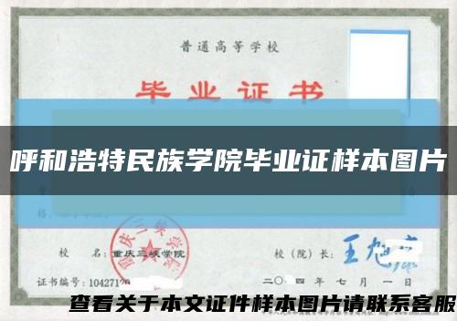 呼和浩特民族学院毕业证样本图片缩略图