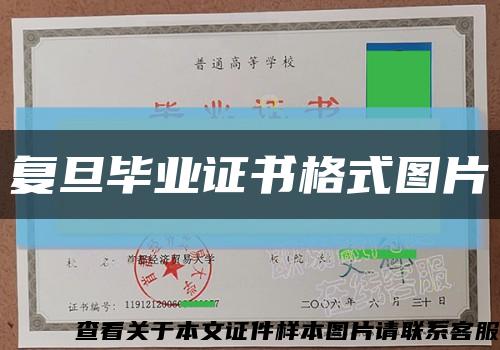 复旦毕业证书格式图片缩略图