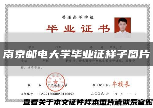 南京邮电大学毕业证样子图片缩略图