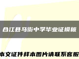 合江县马街中学毕业证模板缩略图