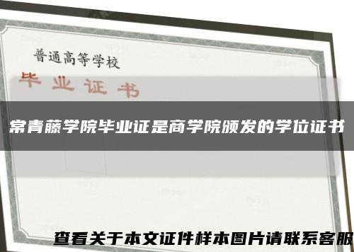 常青藤学院毕业证是商学院颁发的学位证书缩略图