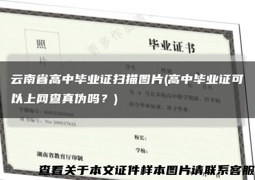 云南省高中毕业证扫描图片(高中毕业证可以上网查真伪吗？)缩略图