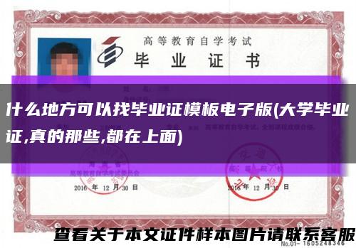 什么地方可以找毕业证模板电子版(大学毕业证,真的那些,都在上面)缩略图