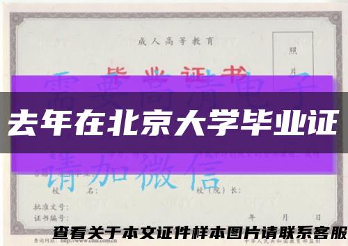 去年在北京大学毕业证缩略图