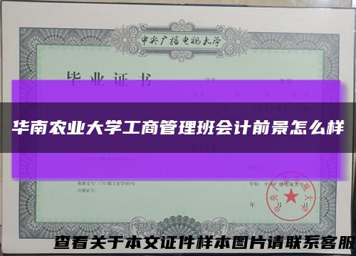 华南农业大学工商管理班会计前景怎么样缩略图