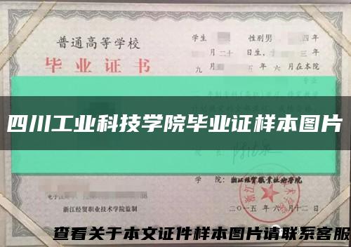 四川工业科技学院毕业证样本图片缩略图