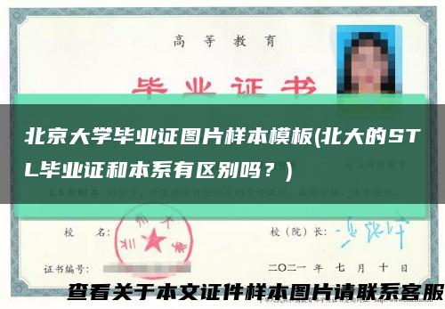 北京大学毕业证图片样本模板(北大的STL毕业证和本系有区别吗？)缩略图
