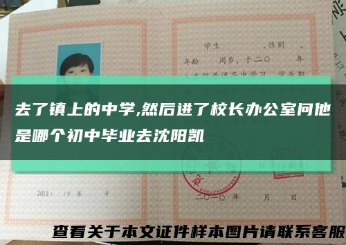 去了镇上的中学,然后进了校长办公室问他是哪个初中毕业去沈阳凯缩略图