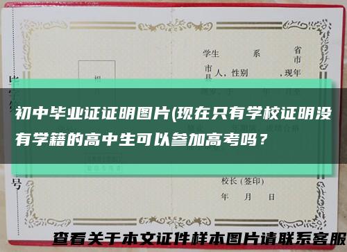初中毕业证证明图片(现在只有学校证明没有学籍的高中生可以参加高考吗？缩略图