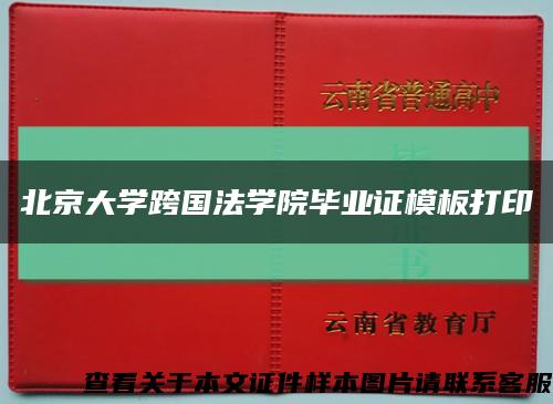 北京大学跨国法学院毕业证模板打印缩略图