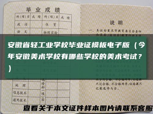 安徽省轻工业学校毕业证模板电子版（今年安徽美术学校有哪些学校的美术考试？）缩略图