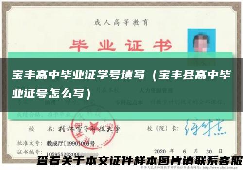 宝丰高中毕业证学号填写（宝丰县高中毕业证号怎么写）缩略图