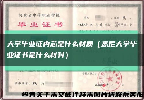 大学毕业证内芯是什么材质（悉尼大学毕业证书是什么材料）缩略图